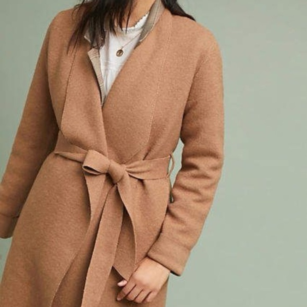 Moth Magellan Stylish Tan Belted Cardigan Coat